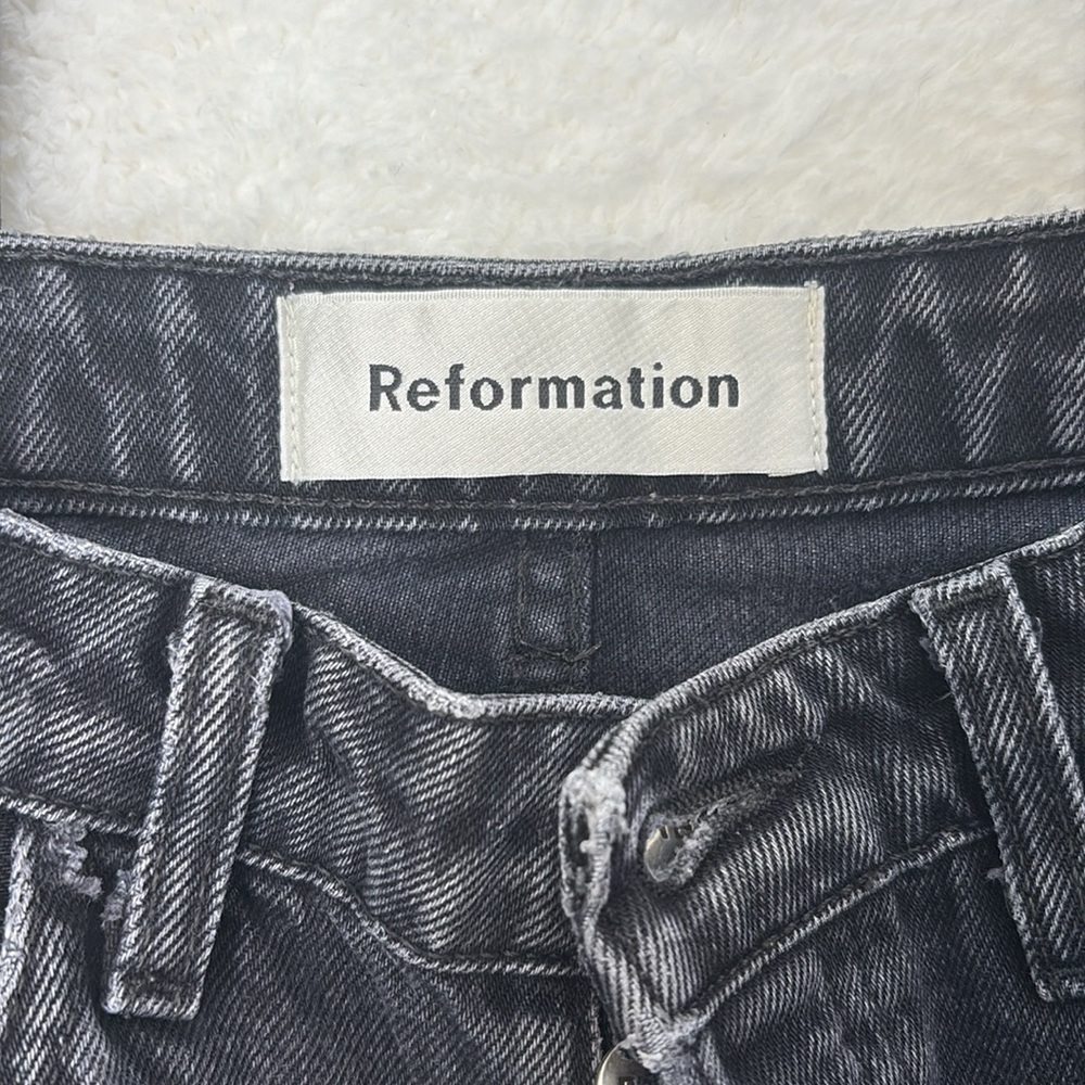 Reformation Brooke Jean Button Up In Pacific - Picture 3 of 5